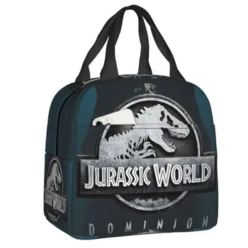 Jurassic World Dominion Термоизолированные Сумки Для Ланча Женские Динозавр Парк Юрского Периода Сумка для Ланча для Школьного Хранения Еда Bento Box