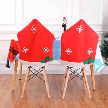 Рождественская скатерть из нетканого материала и чехол для стульев с принтом, Эластичные чехлы для стульев, Прямоугольная скатерть, Рождественский орнамент
