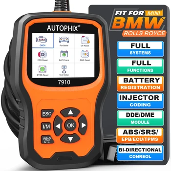 Autophix 7910 OBD2 Сканер Автомобильный Диагностический Инструмент OBD2 SRS SAS ABS EPB Сброс Масла Автомобильный Сканер Многоязычный Для BMW MINI