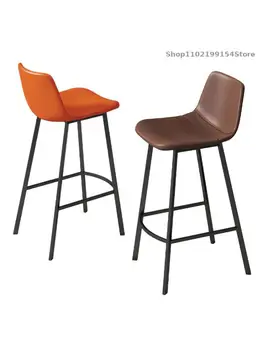 Барный стул Современный минималистичный Легкий Роскошный стул со спинкой, стул для стойки регистрации, Высокий стул Nordic Home, Барный стул, Барный стул