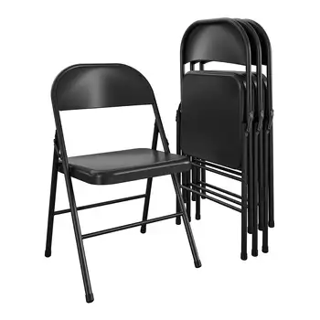 Стальной складной стул Mainstays (4 комплекта), черный