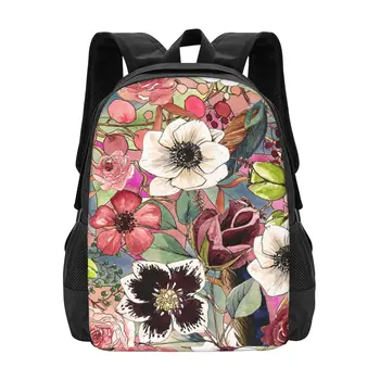 Классический базовый школьный рюкзак Boho Flowers, повседневный рюкзак, офисный рюкзак для мужчин и женщин