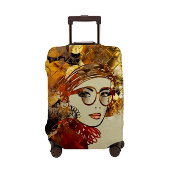 У маленькой девочки в очках есть чехол для чемодана с принтом, подходящий для 18-32-дюймовой крышки багажной тележки, пылезащитного чехла для багажа.