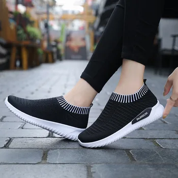 Повседневные кроссовки Maogu, легкие кроссовки для бега, женские тренды 2023, женская теннисная черная модная спортивная обувь на плоской подошве 41