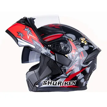Байкерские шлемы Ninja Flip Up M-3XL, Износостойкая мотоциклетная экипировка, Дышащая мужская защита головы от падения, шлем для мотокросса