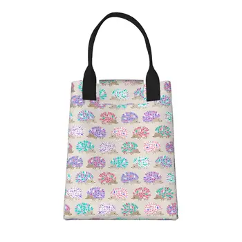 Большая Модная Продуктовая сумка Hedgehog с ручками, Многоразовая Хозяйственная сумка Из прочной Винтажной Хлопчатобумажной ткани