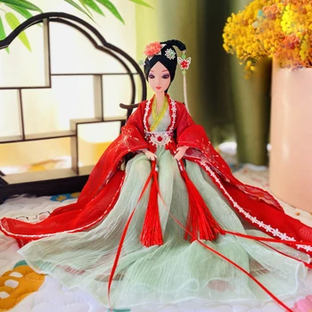 Одежда Hanfu для китайских кукол 1/6 BJD с волочащейся юбкой, кукла Сказочной принцессы, Корейско-Китайские драматические куклы, Игрушки для девочек, подарки