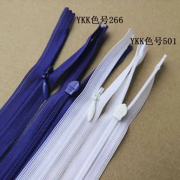 YKK 2CC Кружевной край Белое фиолетовое платье с невидимой застежкой-молнией, платье и другие аксессуары для одежды длиной 21 см
