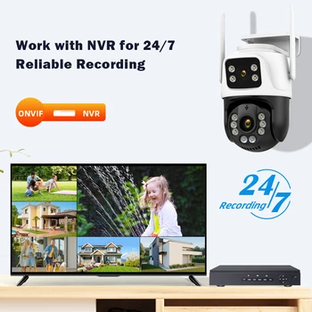 Защита безопасности Наружное 360-градусное Wi-Fi видеонаблюдение IP 8MP 4K Беспроводное видеонаблюдение iCSee для камер умного дома Alexa 5